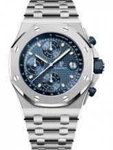 Replique Montre Audemars Piguet Royal Oak Offshore Chronographe Automatique "The Beast" Acier 42mm Bleue Cadran 26238ST.OO.2000ST.01