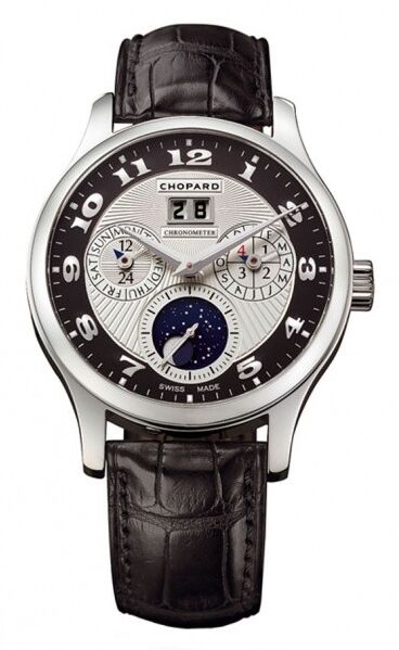 Chopard L.U.C Lunar One argent and Noir Dial Automatique hommes R plique Montre 161894 9001