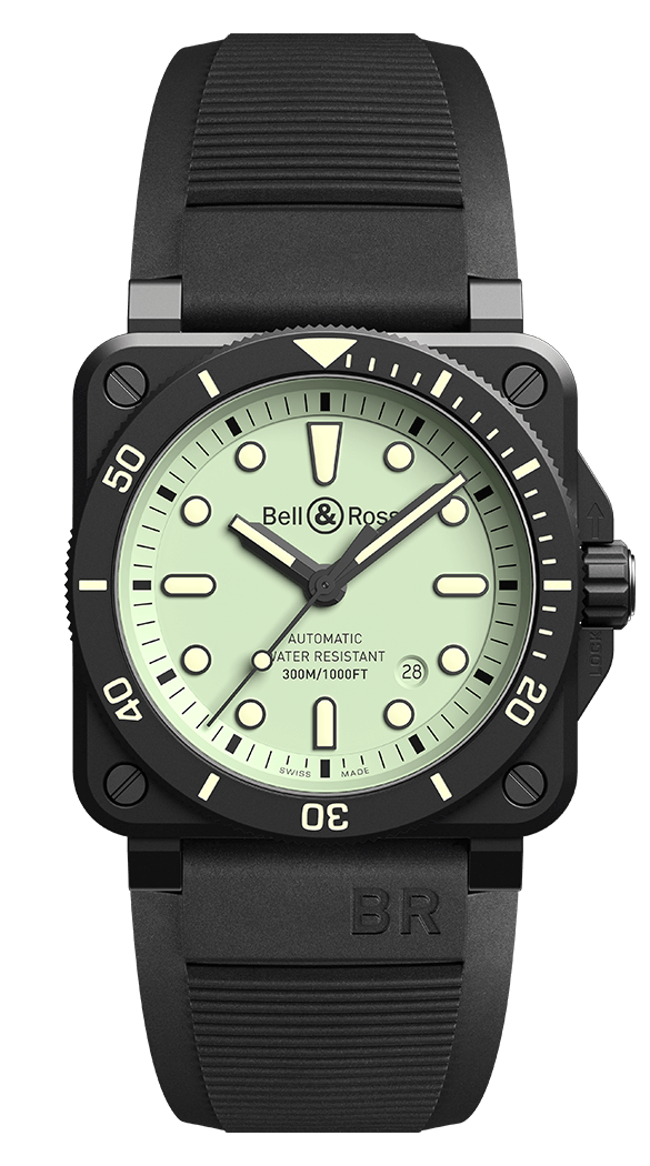 Réplique Montre pour homme Bell & Ross Instruments BR 03-92 Diver Full Lum BR0392-D-C5-CE / SRB