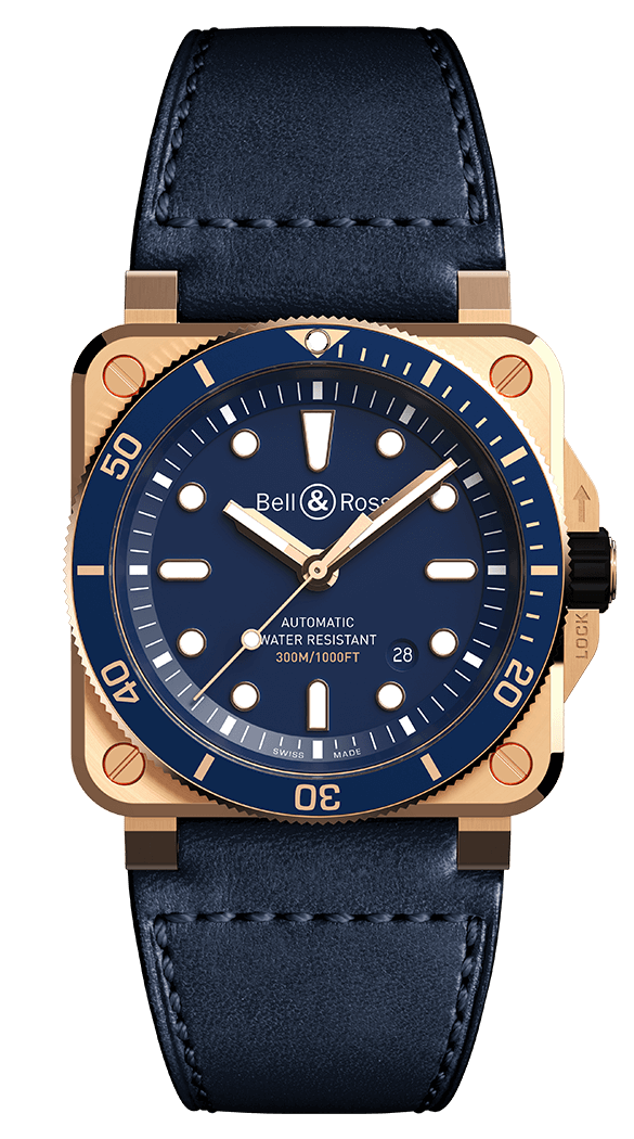 Réplique montre Bell & Ross BR 03-92 DIVER BLEU BRONZE BR0392-D-LU-BR / SCA