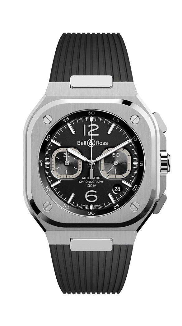 Réplique montre Bell & Ross BR 05 Chrono Acier Noir BR05C-BL-ST / SRB