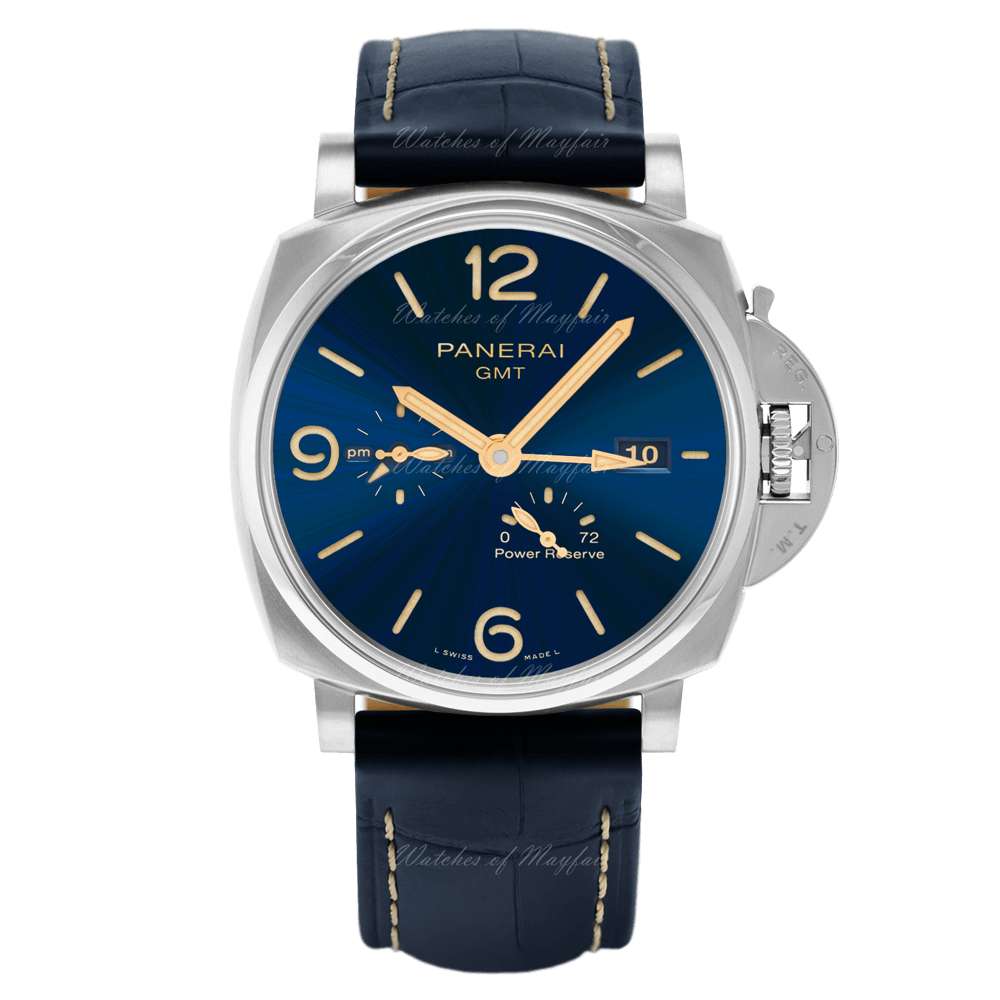 Réplique Panerai Luminor Due 45mm Titanium Reserve de marche Bleu Pam00964