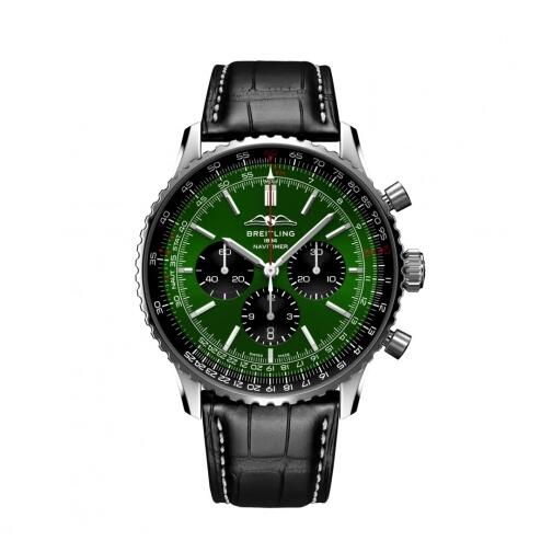 Replique Montre Breitling Navitimer B01 Chronographe 46 Acier inoxydable Verte Dial AB0137241L1P1